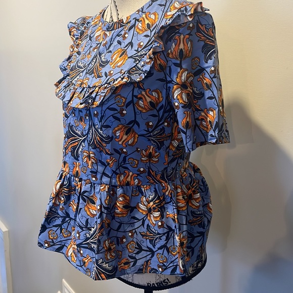 NWT ZARA FLORAL PEPLUM TOP - Picture 3 of 6